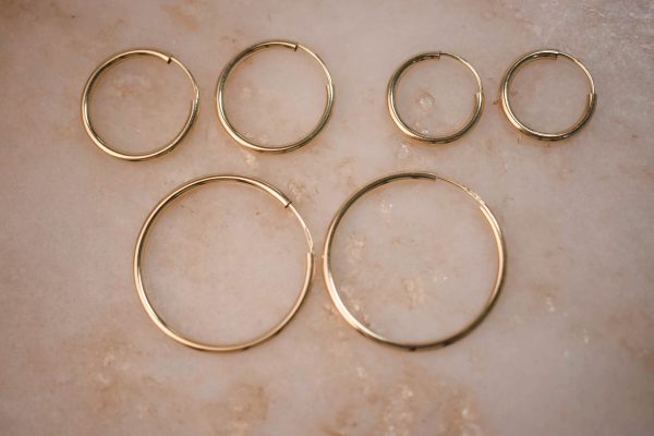 Hoop Earrings Small, Medium & Large - 14k Gold 2